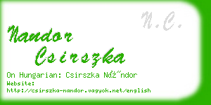 nandor csirszka business card